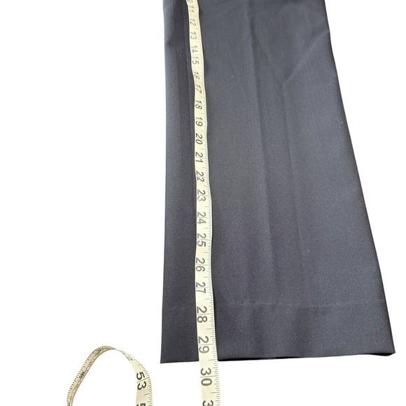 Favorite Fit Tollegno 1900 Italian Wool Wide Leg Dress Pants Navy Work Chic Sz 6 - Picture 7 of 9